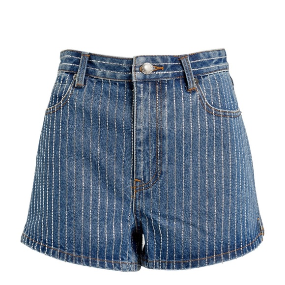 Alexander Wang Blue Crystal Denim Short - Picture 3 of 9